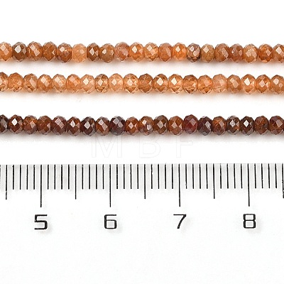 Faceted Rondelle Natural Garnet Bead Strands G-I156-08A-1