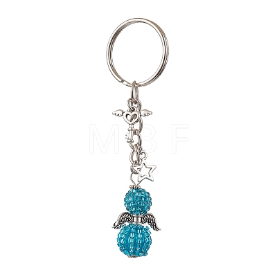 Alloy with Glass Seed Beads Keychain KEYC-MZ00010-02-1