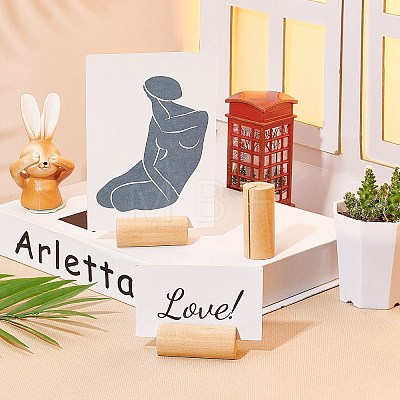 Wood Name Card Holder AJEW-WH0120-21-1
