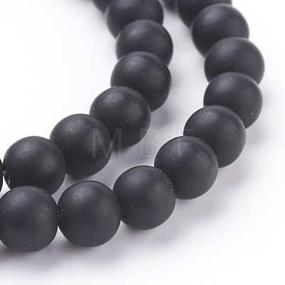 Synthetic Black Stone Beads Strands X-G508-1-1