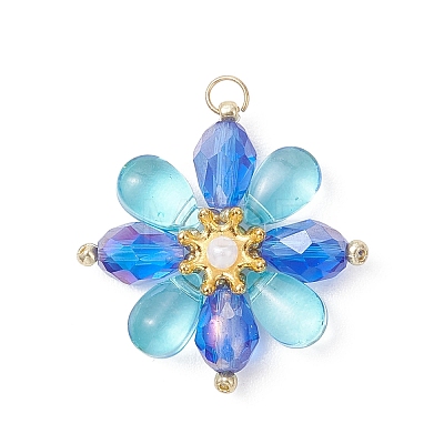 Glass Beaded Pendants PALLOY-MZ01186-02-1