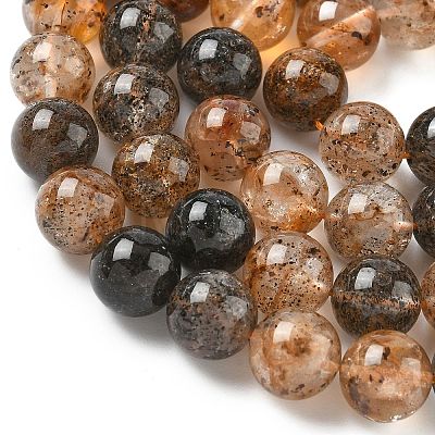 Natural Herkimer Diamond Beads Strands G-Z115-C01-10mm-1