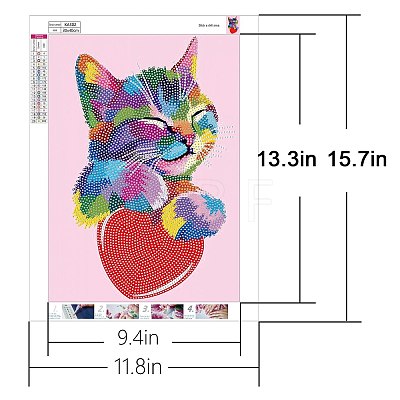 Cat Shape DIY Diamond Painting Kits PW-WG56687-02-1