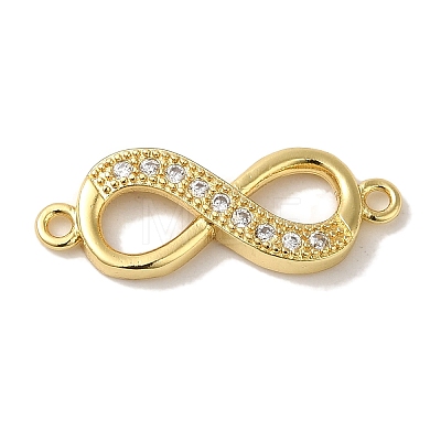 Rack Plating Brass Micro Pave Cubic Zirconia Links KK-P267-23G-02-1