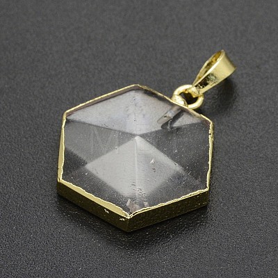 Natural Quartz Crystal Pendants G-D705-04G-1