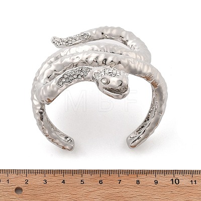 Snake Alloy Open Cuff Bangles for Women BJEW-A027-02P-1