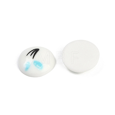 Flat Round Cartoon Resin Cabochons CRES-Q009-01H-1