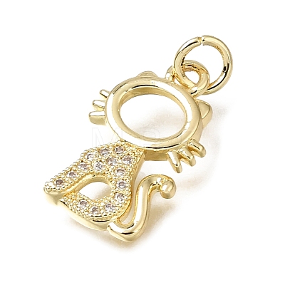 Brass Micro Pave Clear Cubic Zirconia Pendants CU-L001-18G-09-1