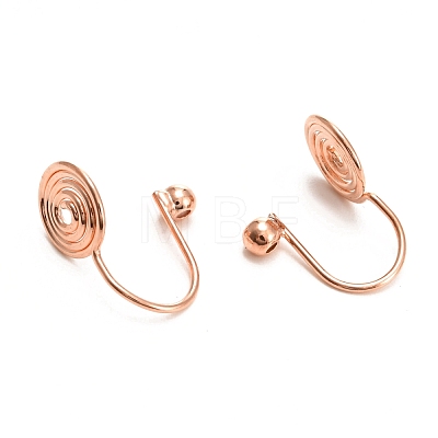 Brass Clip-on Earring Converters Findings KK-D060-02RG-1