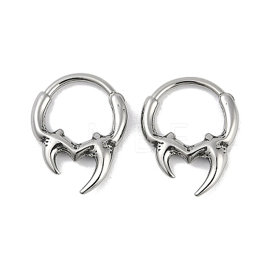 Horn 316 Surgical Stainless Steel Hoop Earrings EJEW-G416-28AS-1