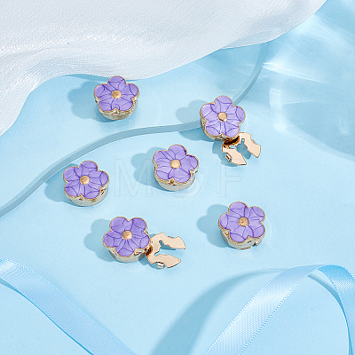 6Pcs Flower Alloy Cufflinks BUTT-ME0001-49-1