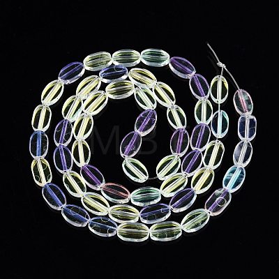 Painted Transparent Glass Beads Strands GLAA-E033-06C-05-1