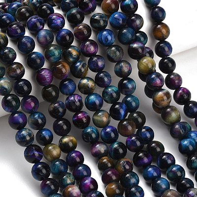 Natural Tiger Eye Beads Strands G-B133-A02-8mm-09-1