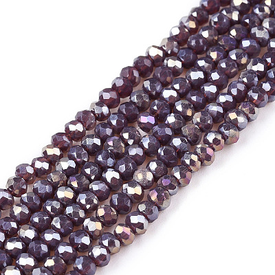 Electroplate Glass Beads Strands EGLA-A044-P1mm-B11-1