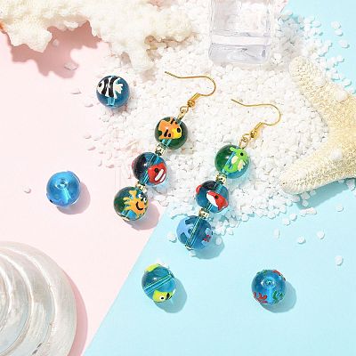 10Pcs 10 Styles Ocean Theme Handmade Glass Enamel Beads LAMP-FS0001-81-1