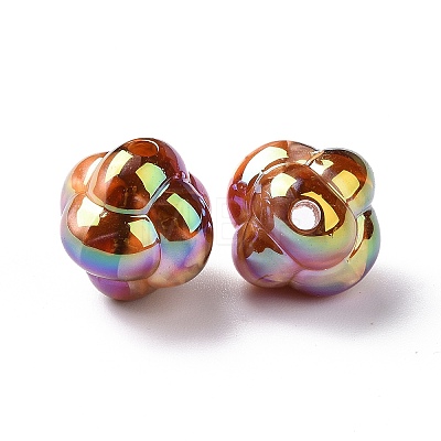 UV Plating Rainbow Iridescent Acrylic Beads PACR-H003-13-1