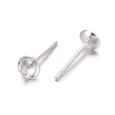 925 Sterling Silver Stud Earring Findings STER-K167-027B-S-1