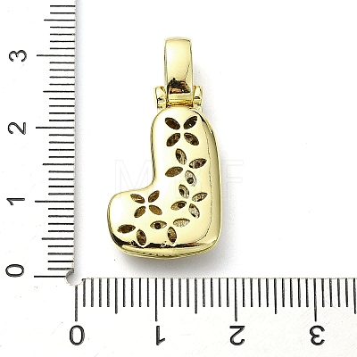 Brass Micro Pave Clear Cubic Zirconia Pendants KK-M279-01G-L-1