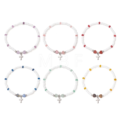 304 Stainless Steel Tiny Charm Bracelets BJEW-MZ00325-1