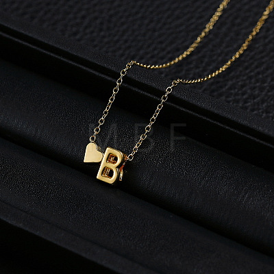 Alloy Letter Heart Pendant Necklaces for Women WGBB55E-24-1