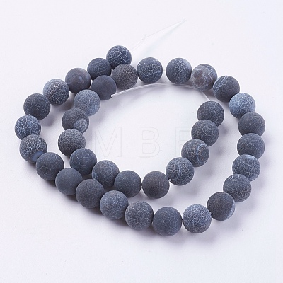 Natural Weathered Agate Beads Strands G-G589-10mm-07-1