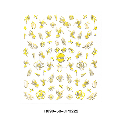 3D Metallic Star Sea Horse Bowknot Nail Decals Stickers MRMJ-R090-58-DP3222-1