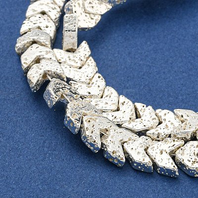 Electroplated Natural Lava Rock Beads Strands G-I360-X01-04-1