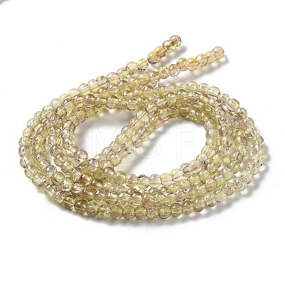 Spray Painted Crackle Glass Beads Strands CCG-Q002-4mm-05-1