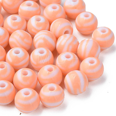 Opaque Striped Acrylic Beads MACR-S373-27A-08-1