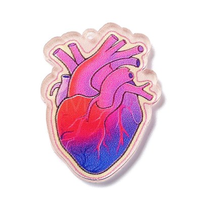 Valentine's Day Opaque Printed Acrylic Pendants for Earrings Making MACR-M037-01D-1