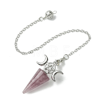 Natural Strawberry Quartz Cone Dowsing Pendulum Big Pendants G-C114-01P-15-1