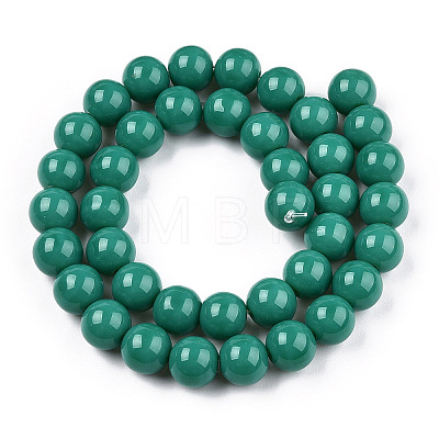 Opaque Solid Color Glass Beads Strands X-GLAA-T032-P8mm-12-1