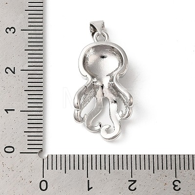 Rack Plating Octopus Brass Pendants KK-Z056-03P-1