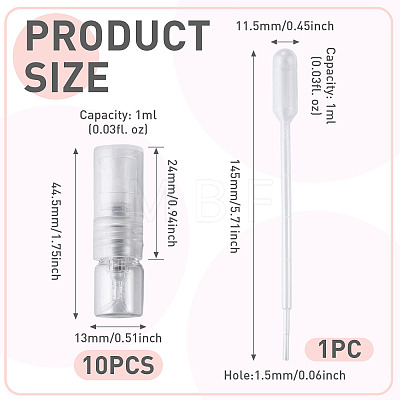 10Pcs Glass Perfume Bottles AJEW-TADJ0001-24-1