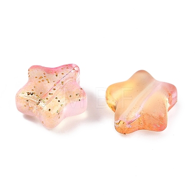Transparent Spray Painted Glass Beads X1-GLAA-NH0003-01B-1
