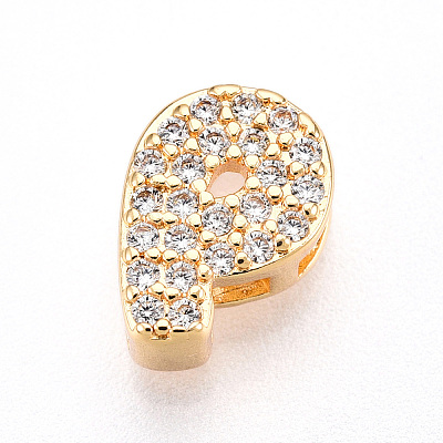 Brass Micro Pave Cubic Zirconia Charms KK-N254-217G-P-1