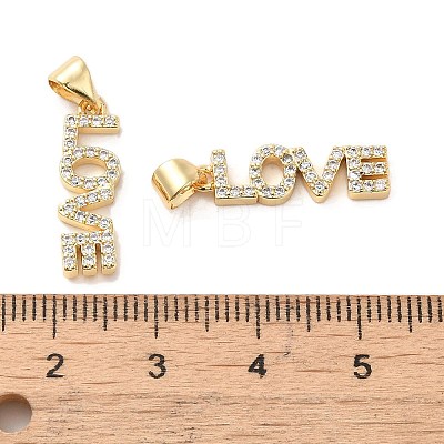 Valentine's Day Rack Plating Brass Micro Pave Clear Cubic Zirconia Pendants KK-A206-07G-1