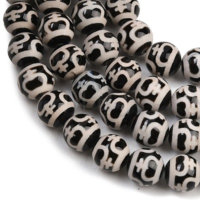 Tibetan Style dZi Beads Strands G-G328-A01-10mm-1