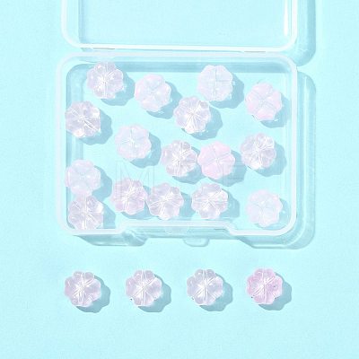 20Pcs Transparent Spray Painted Glass Beads GLAA-FS0002-40B-1