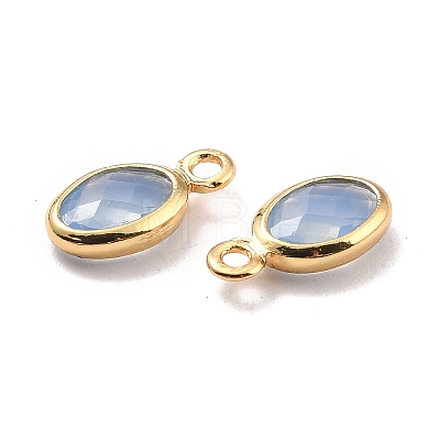 Eco-Friendly Brass with Glass Pendants X-KK-K268-01J-1