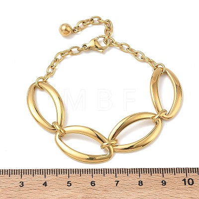 Two Tone 304 Stainless Steel Link Bracelets BJEW-P396-01A-G-1