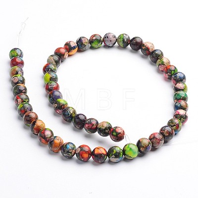 Dyed Natural Imperial Jasper Round Bead Strands G-M274-06-10mm-1