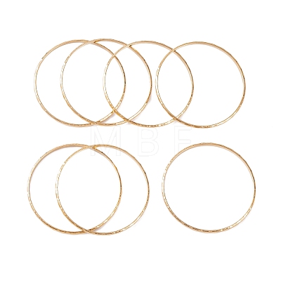 7Pcs Vacuum Plating 304 Stainless Steel Textured Ring Bangles Set for Women BJEW-A011-11C-G-1
