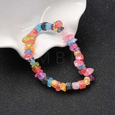 Unisex Synthetic Crackle Quartz Chips Beads Stretch Bracelets BJEW-S143-18-1-1