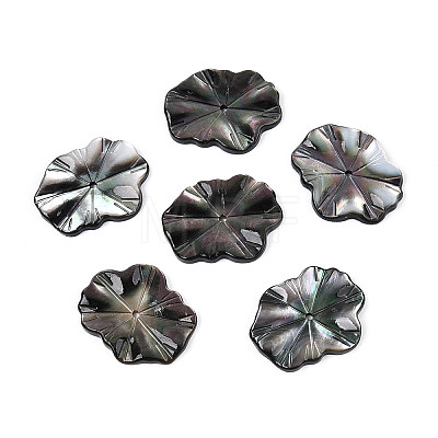 Natural Black Lip Shell Carved Leaf Beads BSHE-T014-31B-1