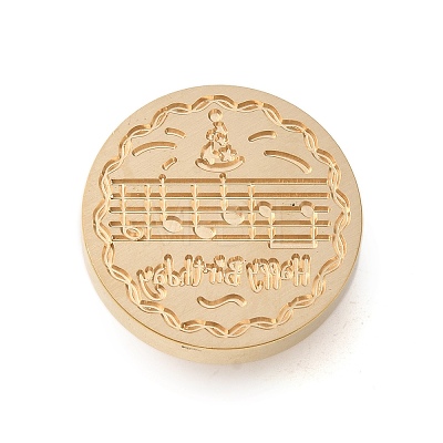 Golden Tone Wax Seal Brass Stamp Heads AJEW-U008-02G-18-1