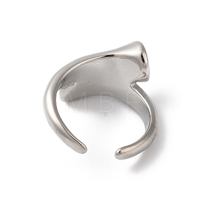 Shell Open Cuff Ring for Women RJEW-C091-03P-02-1