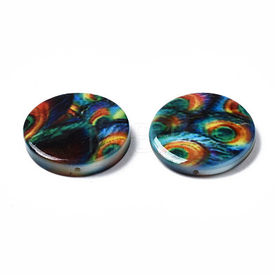 Printed Natural Freshwater Shell Beads SHEL-N026-144-1