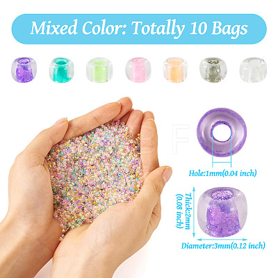  10 Bags Glass Round Seed Beads GLAA-TA0001-85-1