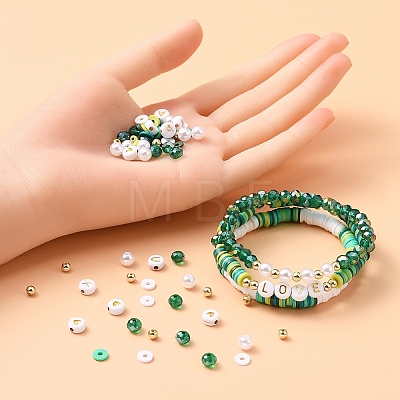 DIY Letter & Imitation Pearl & Heishi Beads Bracelet Making Kit DIY-YW0005-23A-1